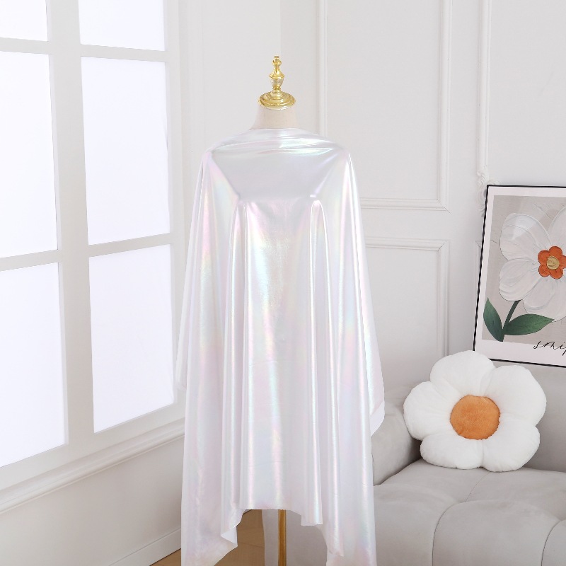 Manufacturers in stock high stretch filament full version transparent magic color bronzing fabric stage performance clothing knitting technology