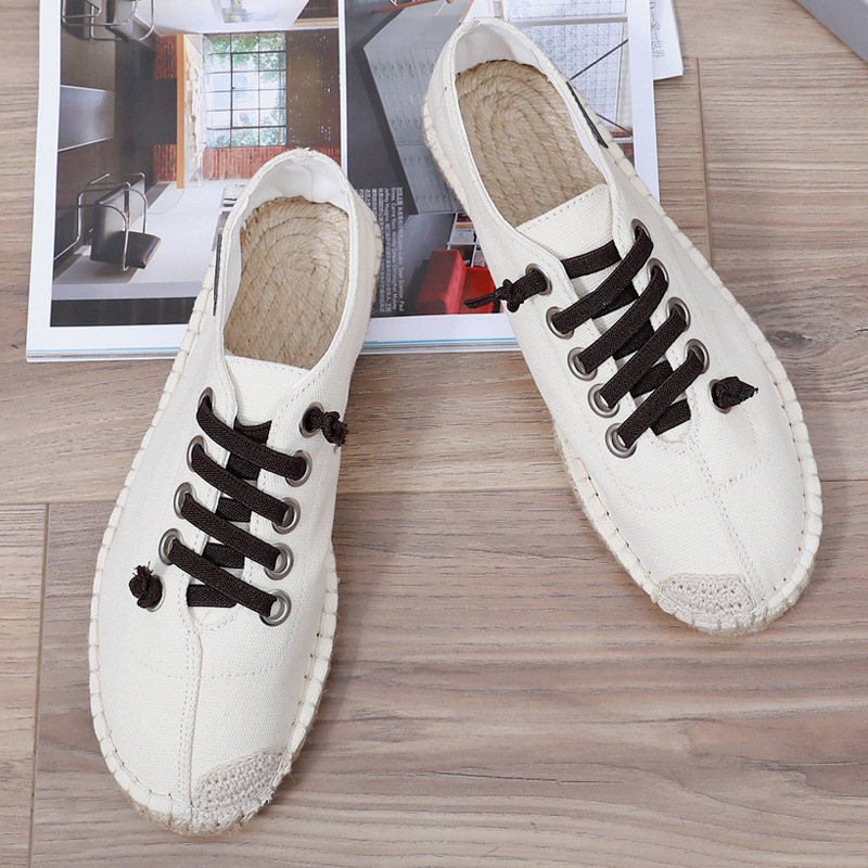 Picture of Linen Fisherman Shoes Summer Cloth Shoes Men's Soft Sole Men's Shoes Slip-on Chinese Style Men's Casual Beijing Canvas Shoes