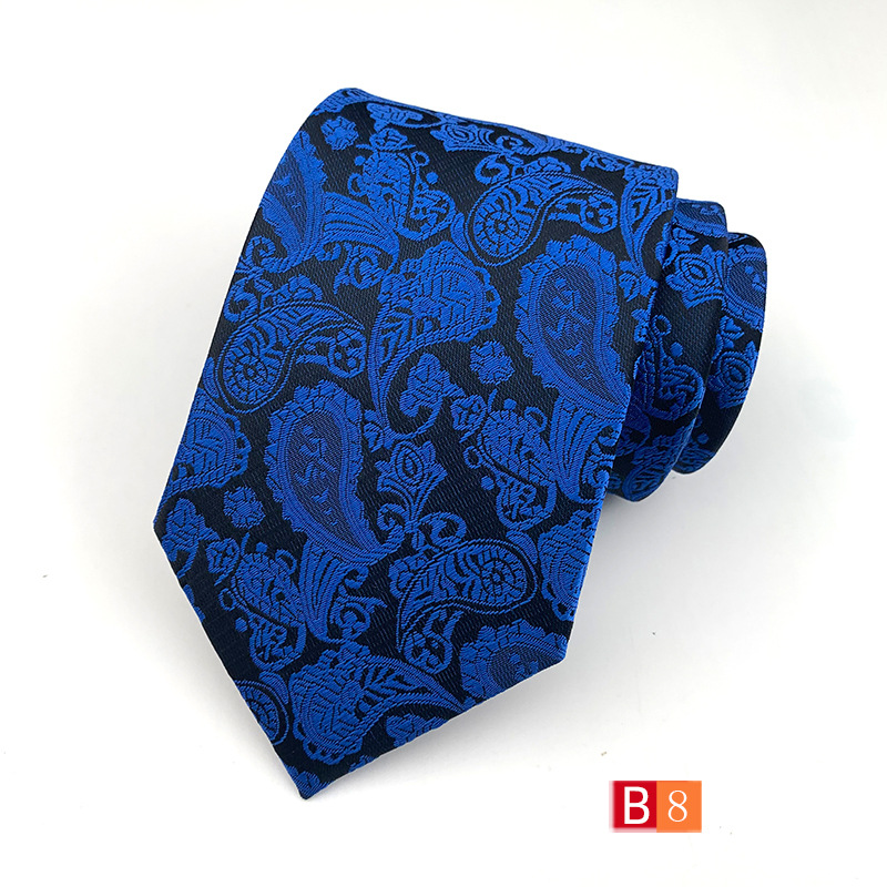 Picture of Tie Men's Polyester Jacquard Fabric Tie Cashew Flower Paisley 18 Color Men's Tie Factory Wholesale