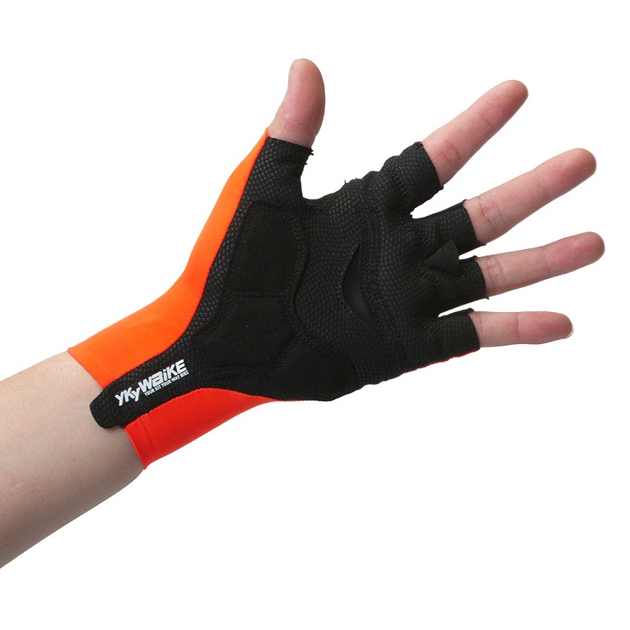 YKYWBIKE cross-border summer riding breathable solid color gloves sports non-slip anti-impact half finger sleeve foreign trade new products