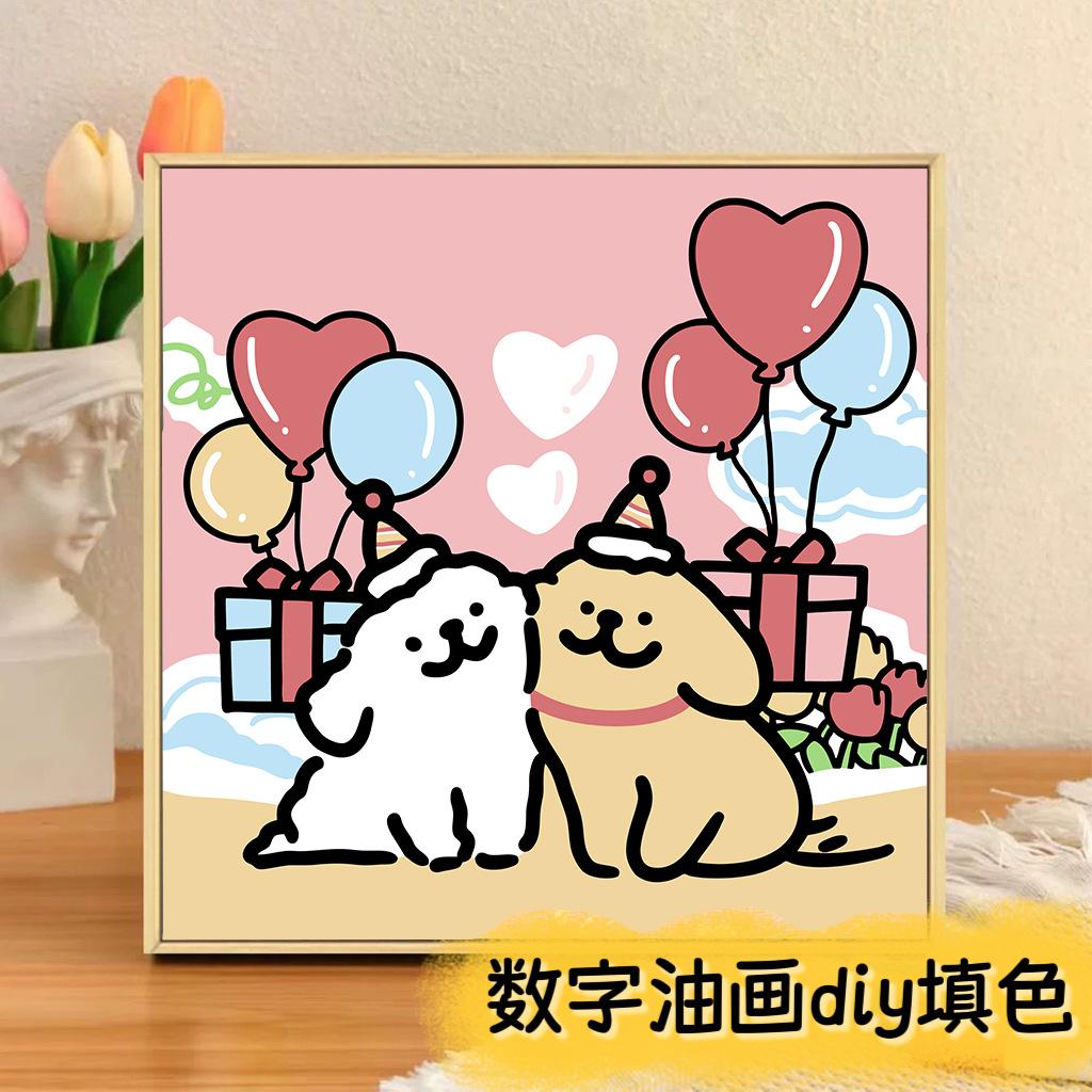 Picture of The child prodigy of Naohai diy digital oil painting manual coloring animation Ao C Naozha oil painting decorative painting