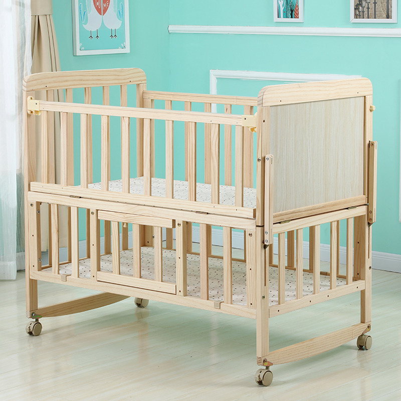 Picture of Factory Direct Sales Crib Solid Wood Paint-Free Baby Bed Multi-Functional Kidsren's Bb Cradle Bed Wholesale Dropshipping