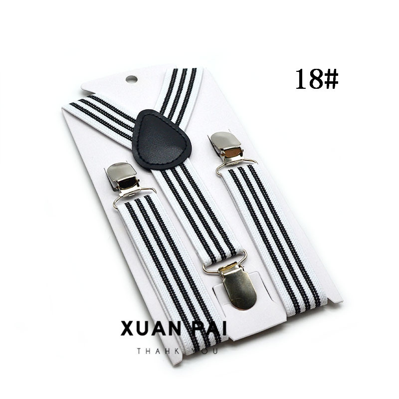 Picture of Children's 2.5cm Strap Clip Vintage Striped Series Boys and Girls Universal Suspender Belt Baby Autumn and Winter Pants Clip
