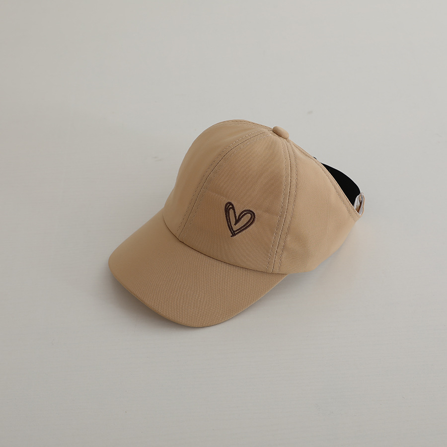 Picture of Embroidered Baby Hat Summer Thin Big Brim Sunshade Sun Protection Pony Tail Half-Hallot Cap Girls Baseball Cap