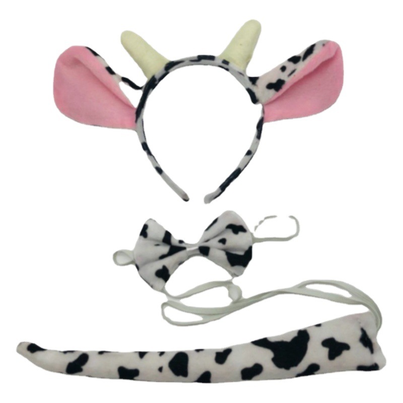 Performance Props Three-dimensional Cosplay Zodiac Headwear Rabbit Cat Red Panda Headband Animal Three-piece Dress Up
