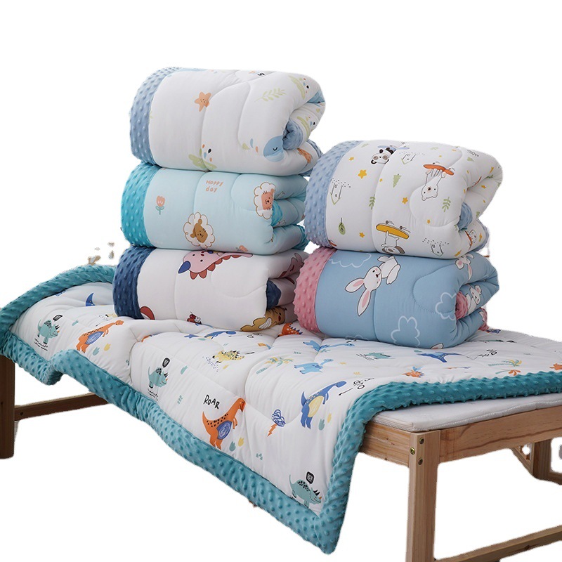 Autumn and Winter Class A Knitted Cotton Quilt Wholesale Thickened Baby Bean Quilt Children's Kindergarten Nap Quilt