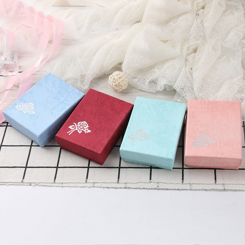 Thick Cloud Paper Rectangular Jewelry Box Ring Box Pendant Necklace Jewelry Packaging Box Gift Box