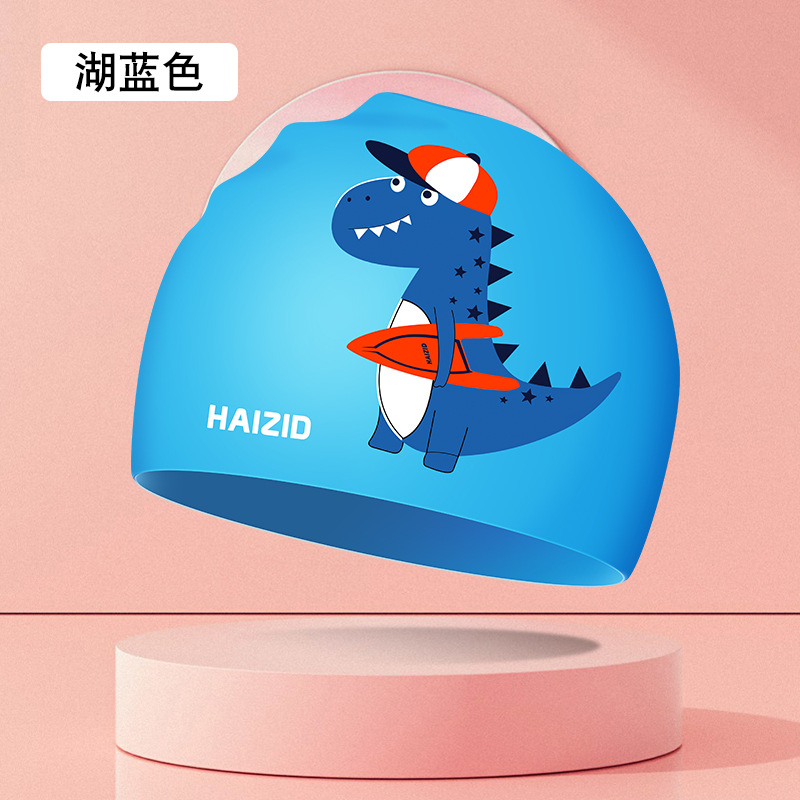 Picture of Adult silicone waterproof swimming cap boys and girls Universal silicone swimming cap increase head swimming cap factory direct sales