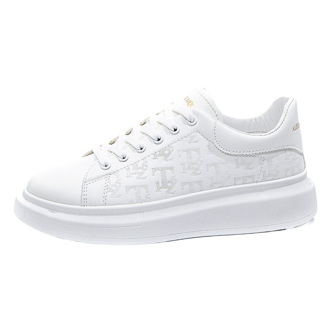 Spring and Summer New Outdoor Small Black Shoes for Men, Casual Leather Thick Soles, Versatile Platform Shoes, Men's Sneakers, Black Warrior Low Top