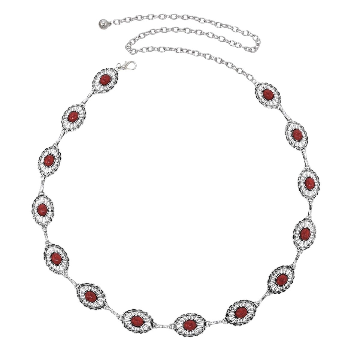 Bohemian Waist Chain Fashion Retro Bohemian Ethnic Style Oval Turquoise Decorative Dress Women's Belt
