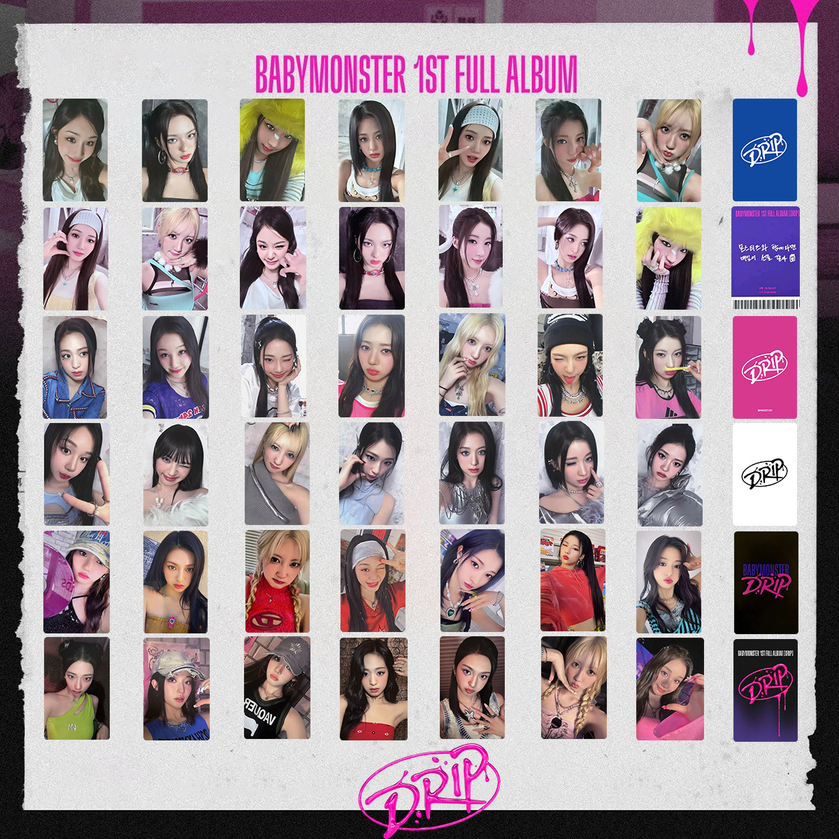 BABYMONSTER monster K4 special small card DRIP peripheral small card YG flash special small card random card