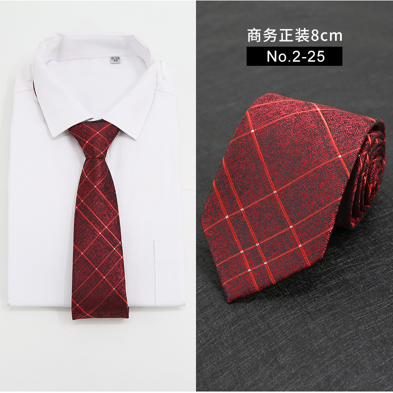 Picture of New Style Tie Men's Formal Business Casual Simple Style Solid Color Striped Arrow-Shaped Tie Manufacturer Ready Stock Wholesale
