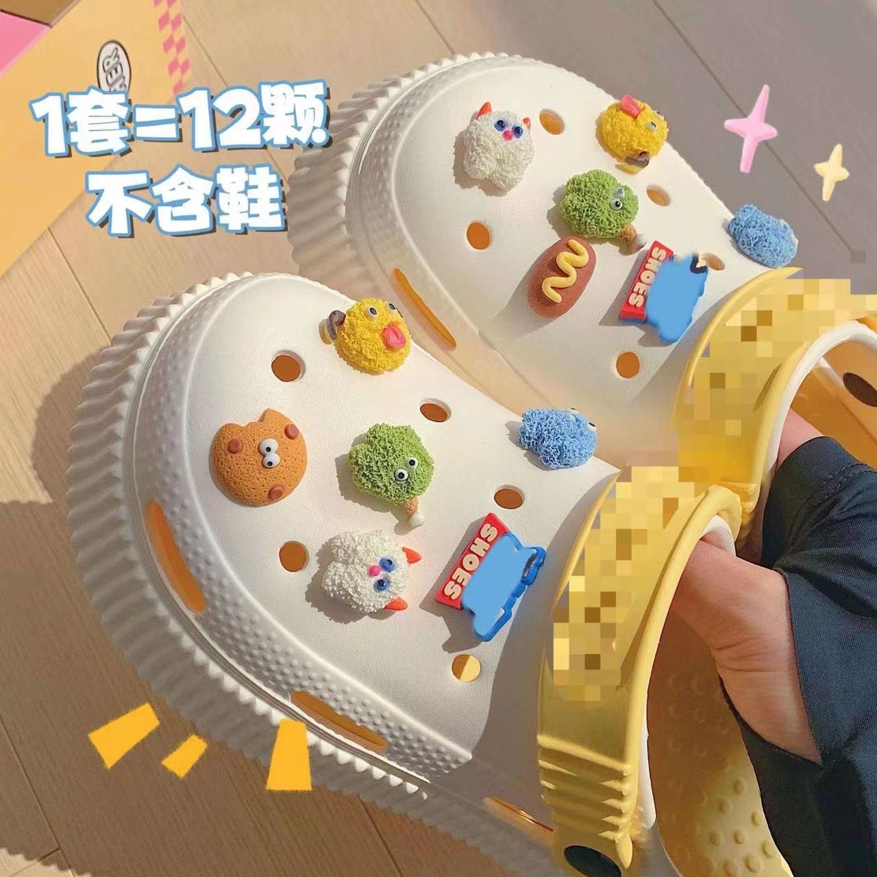 Cute Monster Slipper Accessories Ins Detachable DIY Accessories Clogs Decorations Shoe Buckles Shoe Materials Shoe Flowers