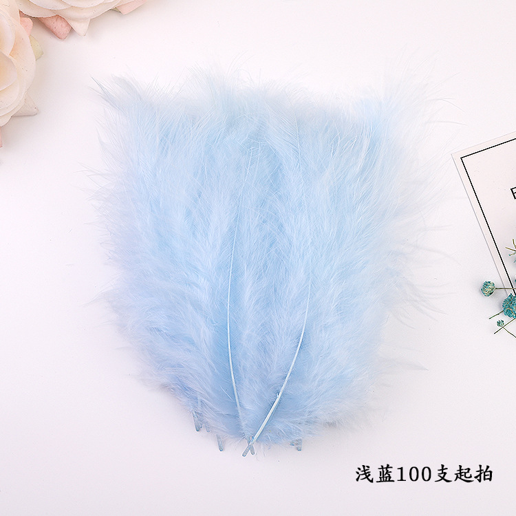 Picture of Cross-Border Wholesale Turkey Feathers Pointed Tail Velvet Feathers Colorful Feathers Dream Catcher Feathers Feather Lamp Wave Ball Feathers