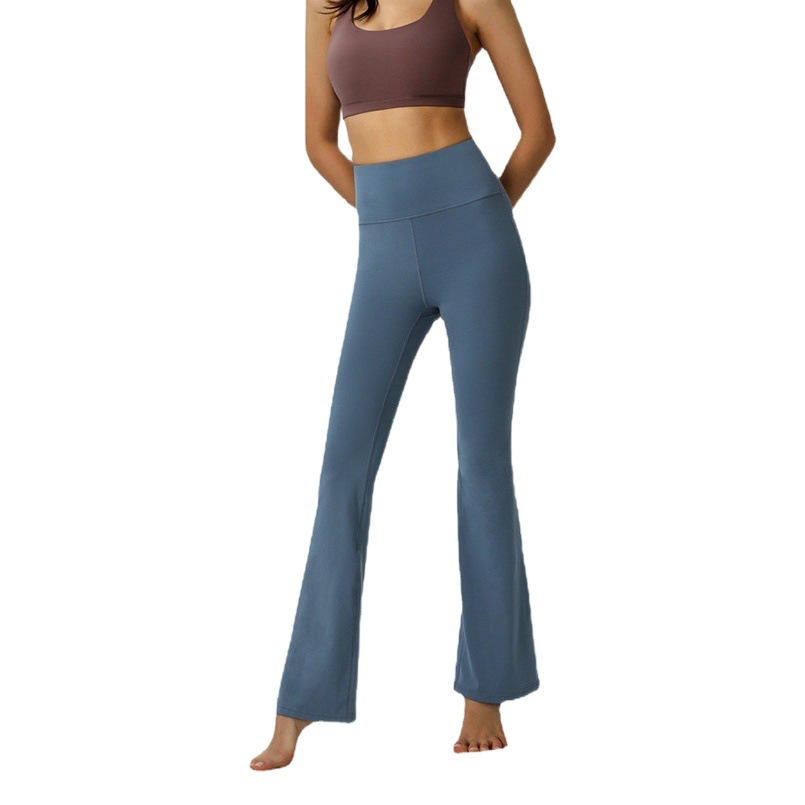 New Women's Yoga Wear, High-Waisted, Slightly Flared Pants, Tight-Fitting, Tummy-Tightening, Figure-Shaping, Sports and Fitness Bell-Bottom Pants