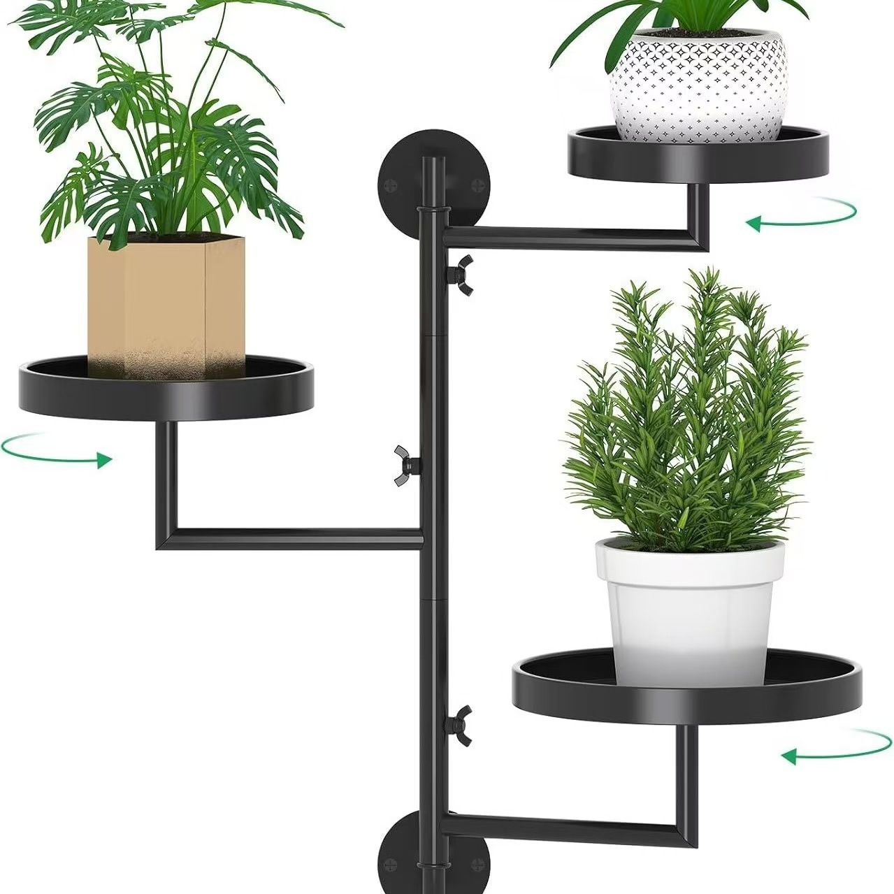 Picture of Amazon Cross Border Indoor Revolving Window Plant Stand, 3 Tier Metal Plant Bracket, Wall Plant Hanging Flower Stand