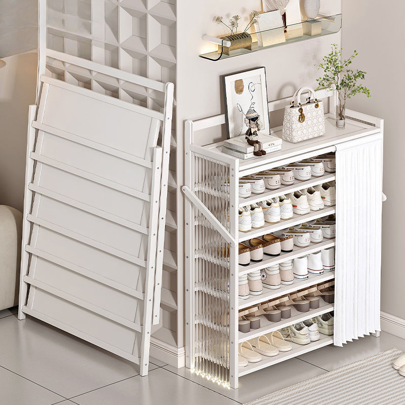 Shoe rack under the bamboo mountain for multi-layer shoe rack at the door of the home simple folding small rental house does not need to install storage racks