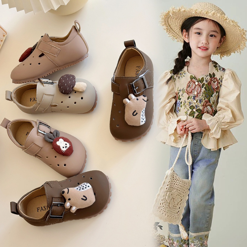 Girls' Cute Cartoon Birkenth Shoes 2025 Spring and Autumn New Soft-soled Breathable All-match Boys' Non-slip Single-layer Shoes Bean Shoes
