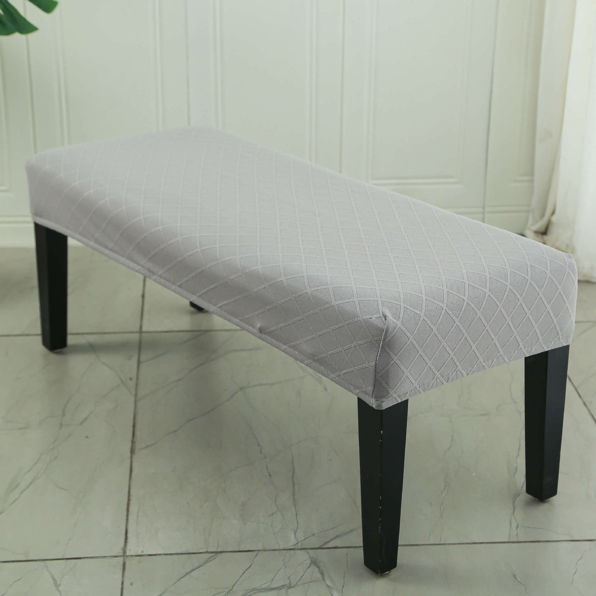 Picture of Elastic Household Long Bench Cover Corn Plaid Thickened Piano Cover Makeup Stool Cover Shoe Changing Stool Cover