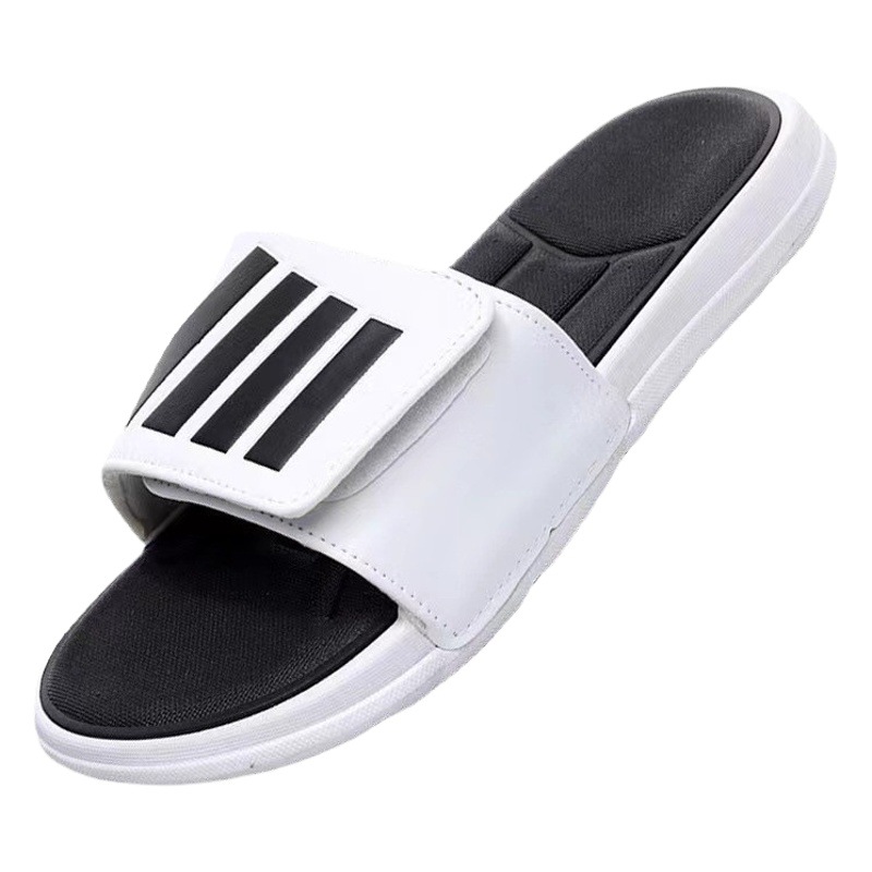 Cross-Border New Summer Slippers for Men, Trendy, Fashionable and Comfortable Outer Wear, Thick-Soled Couple Beach Shoes, Soft-Soled Oblique Rods