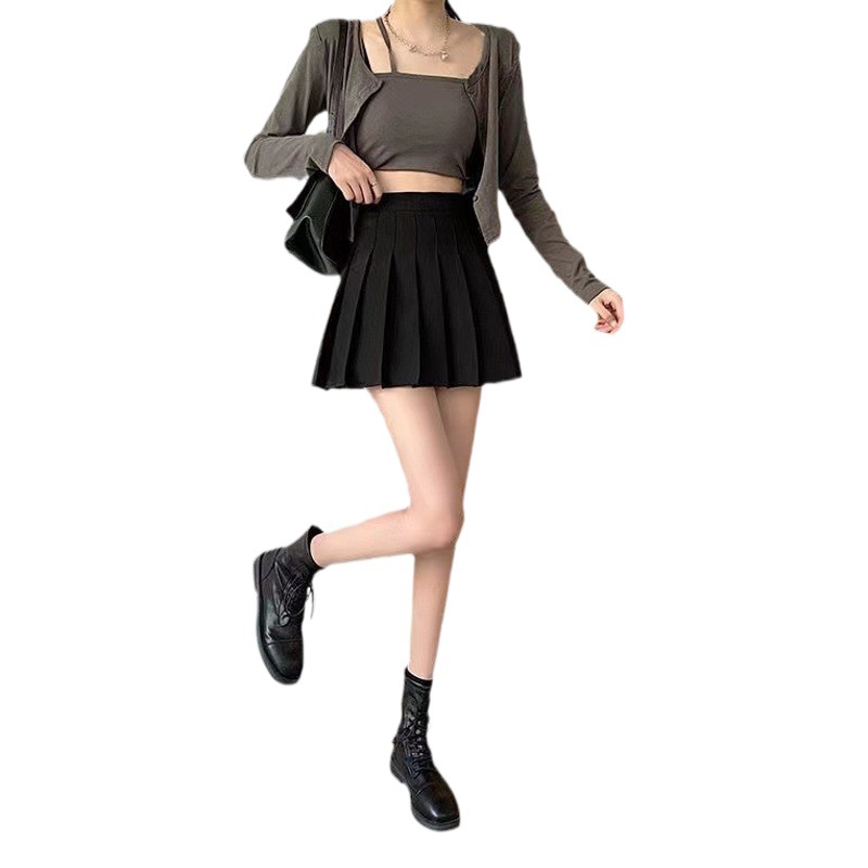 Picture of Safety Pants Zipper Button Pleated Skirt JK Uniform Korean Fashion Student Skirt All-match Skirt Short Skirt