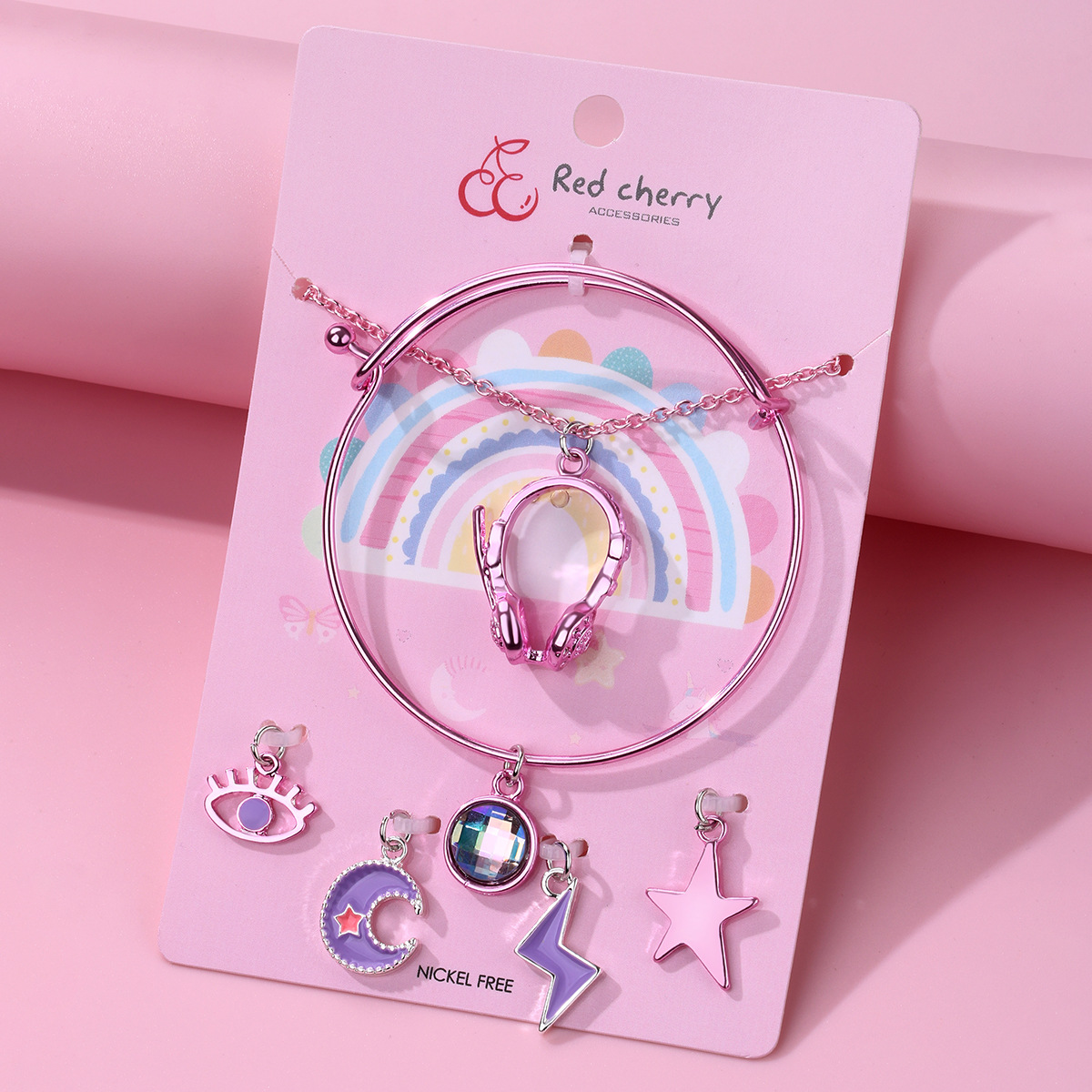 Cross-border DIY necklace suit simple children sweet wind alloy oil drop pendant for boys and girls children gift wholesale