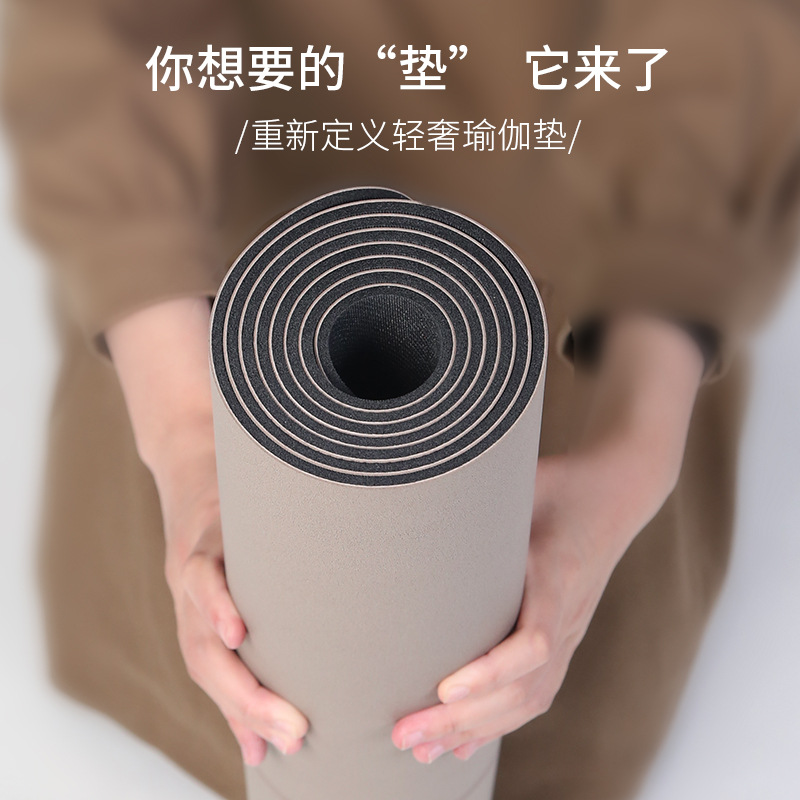Professional Yoga Mat, Fitness Mat, Home Natural Rubber Yoga Mat, Non-Slip, Shock-Absorbing, Silent Sports Floor Mat