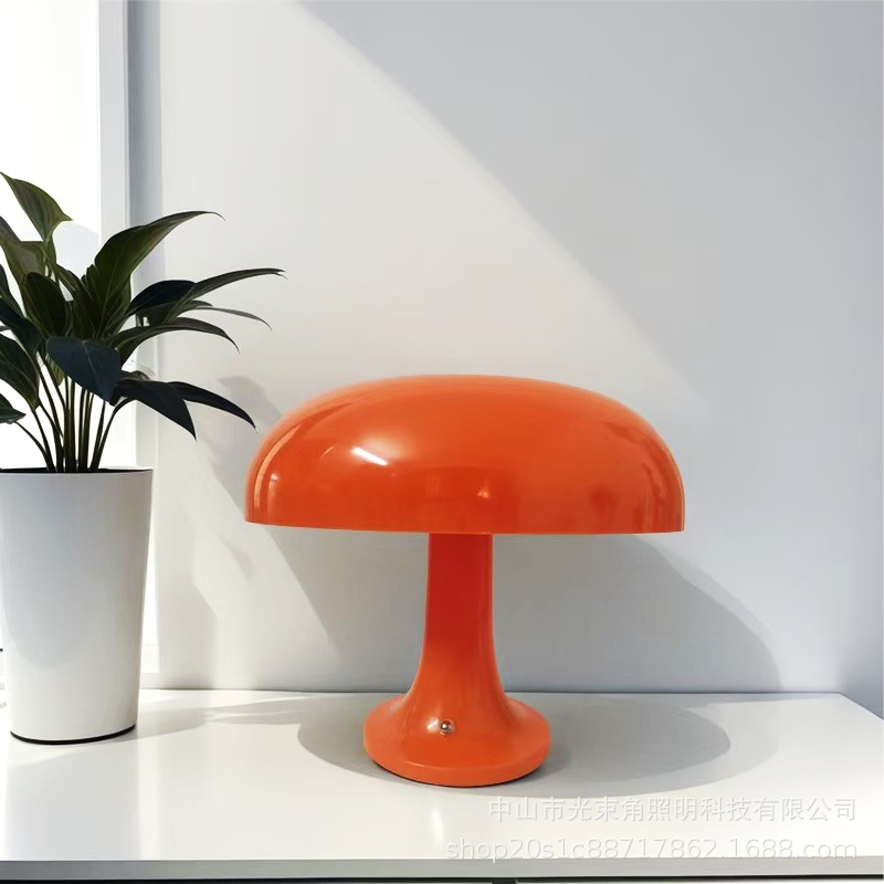 Cross-border Explosions USB Rechargeable Mushroom PC Table Lamp Danish Lighting Bedside Lamp Internet Celebrity Atmosphere Drop-Resistant Decorative Table Lamp