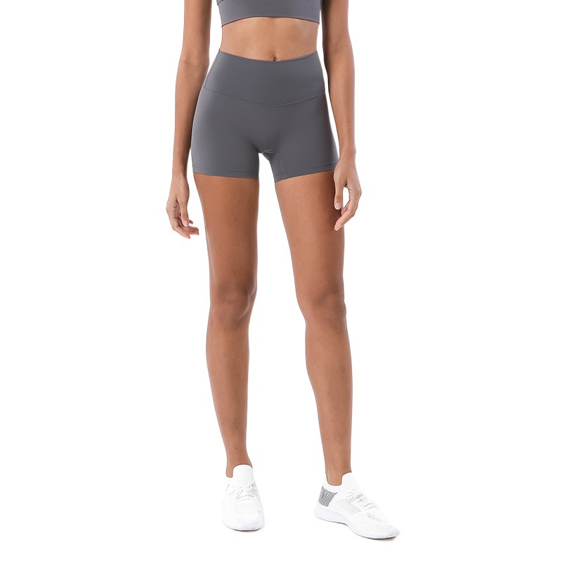 2023 New Double-sided Grinding Three-point Pants Yoga Pants Women's European and American High Waist Hip Peach Hip Sports Shorts Fitness Pants