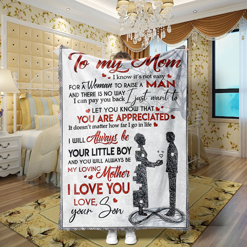 Picture of Family love teachers and students girlfriends love message flannel blanket summer air conditioning blanket autumn and winter nap printing blanket