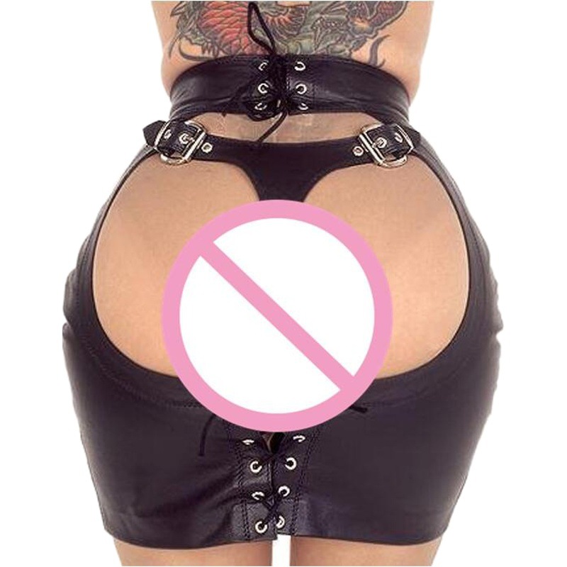 6251# sexy wild PVC imitation leather hip leather night DS stage costume performance strap skirt