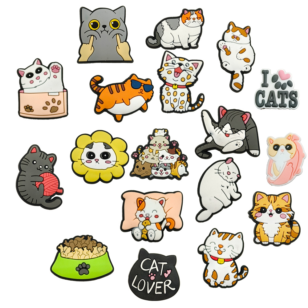 Picture of suit Cute Cat Series Cave Shoes Shoes Flower Accessories Cave Shoes Diy Accessories PVC Drop Plastic Shoe Buckle