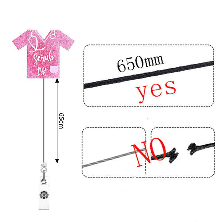 Picture of Acrylic Uterine Love Clothes Needle Mask Easy Pull Buckle Easy Pull Doctor Nurse Retractable Badge Reel