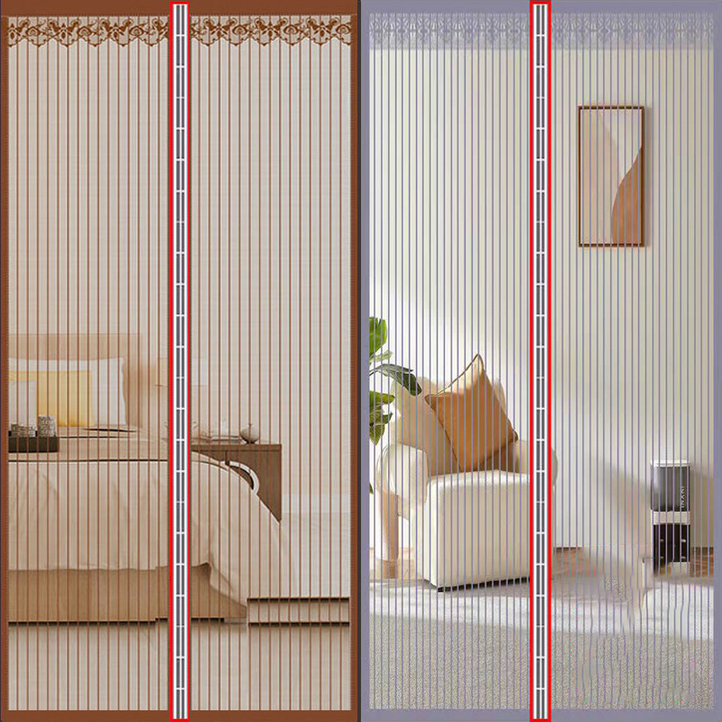 Anti-mosquito Door Curtain Gauze Curtain Gauze Door Screen Window Partition Household Non-punching Self-absorption Encryption Magnetic Strip Bathroom Bedroom Kitchen