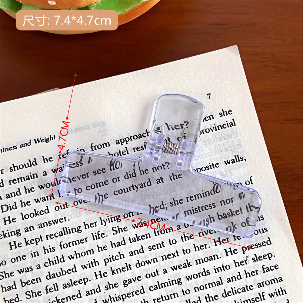 Picture of High-looking transparent jelly folder student test paper clip acrylic clear long tail clip ice transparent storage clip wholesale