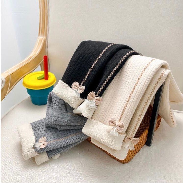 Picture of Girls' fleece-lined Leggings Small Children's Autumn and Winter Thickened One-piece Velvet Outer Wear Trousers Baby's Winter Warm Pants