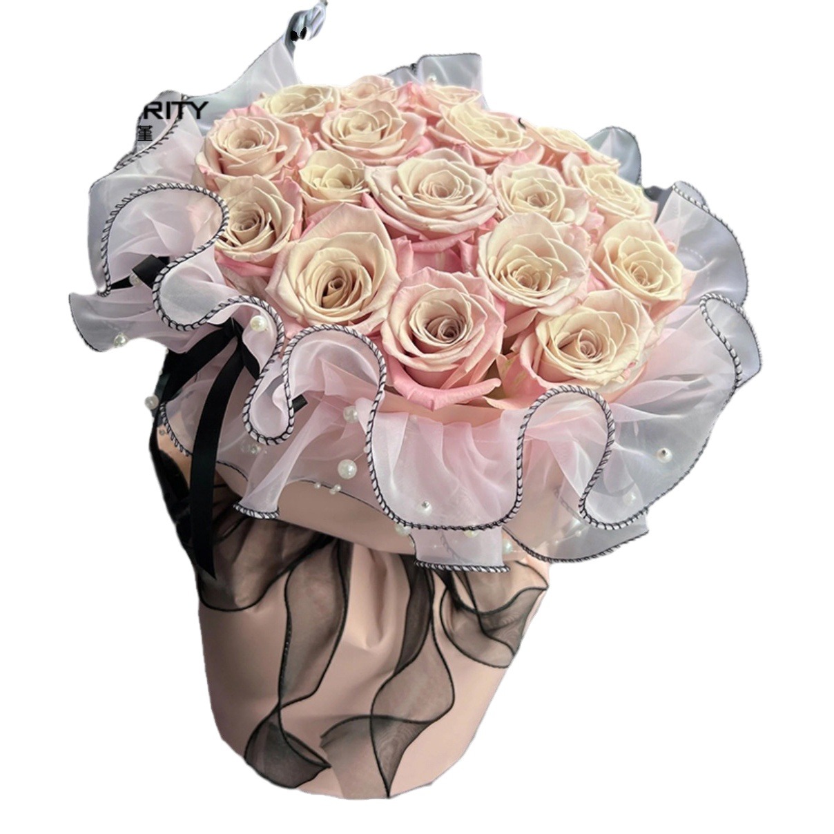 Zhuo fiber flower White flying yarn mesh bag flower material handmade soft yarn matching material flower packaging mesh