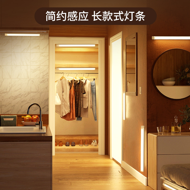 Picture of Led Human Body Sensor Lamp Wireless Magnetic Wine Cabinet Wardrobe Charging Strip Smart Cabinet Night Light Factory Cross-Border