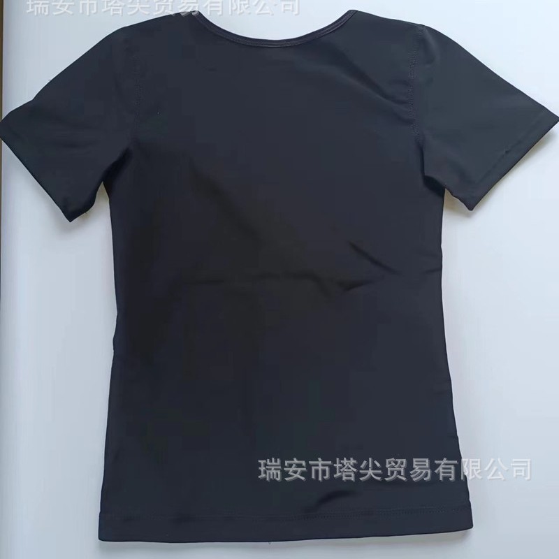 Picture of Body shaping clothes top long short sleeve thin arm zipper belly contracting stomach contracting back girdling running yoga fitness sweat