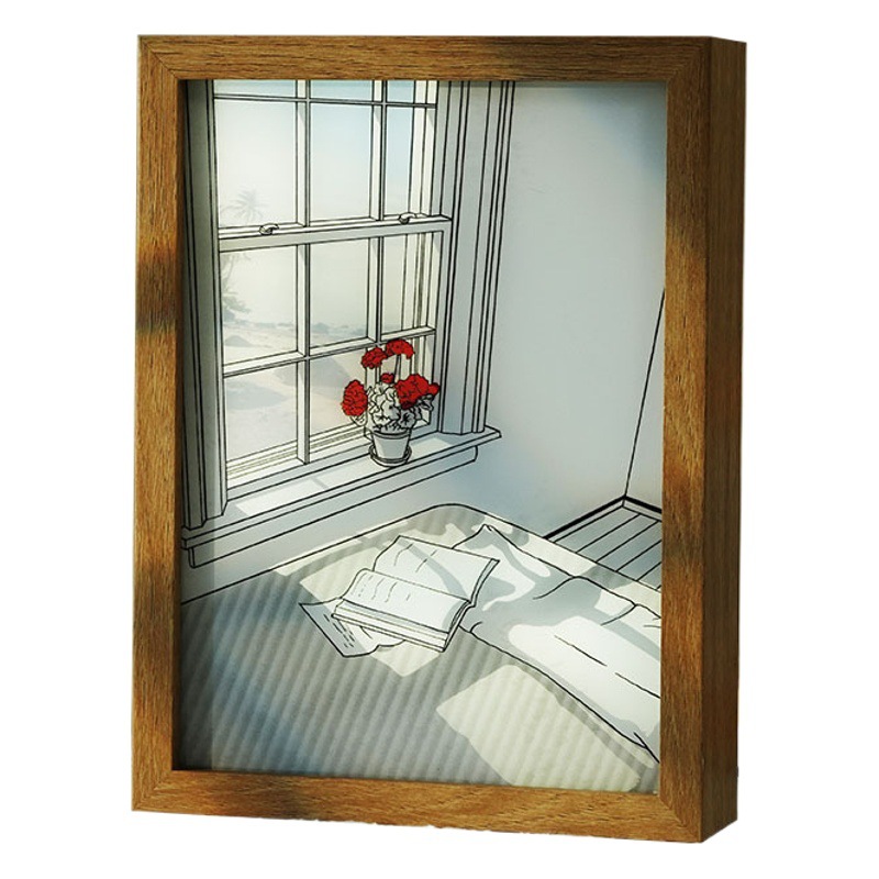 ins shake sound Net red light painting photo frame creative luminous night light painting diy hollow frame frame ornaments wholesale