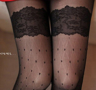 Picture of Mu Ruan core-spun silk jacquard pantyhose black sexy Japanese thin super sexy jk black pantyhose women's pantyhose