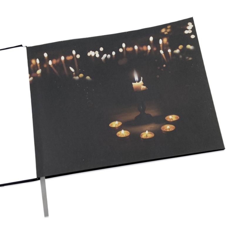 Funeral Guest Book Funeral Sign-In Book High-End Hardcover Pu Cover Guest Funeral Message Book Sign-In