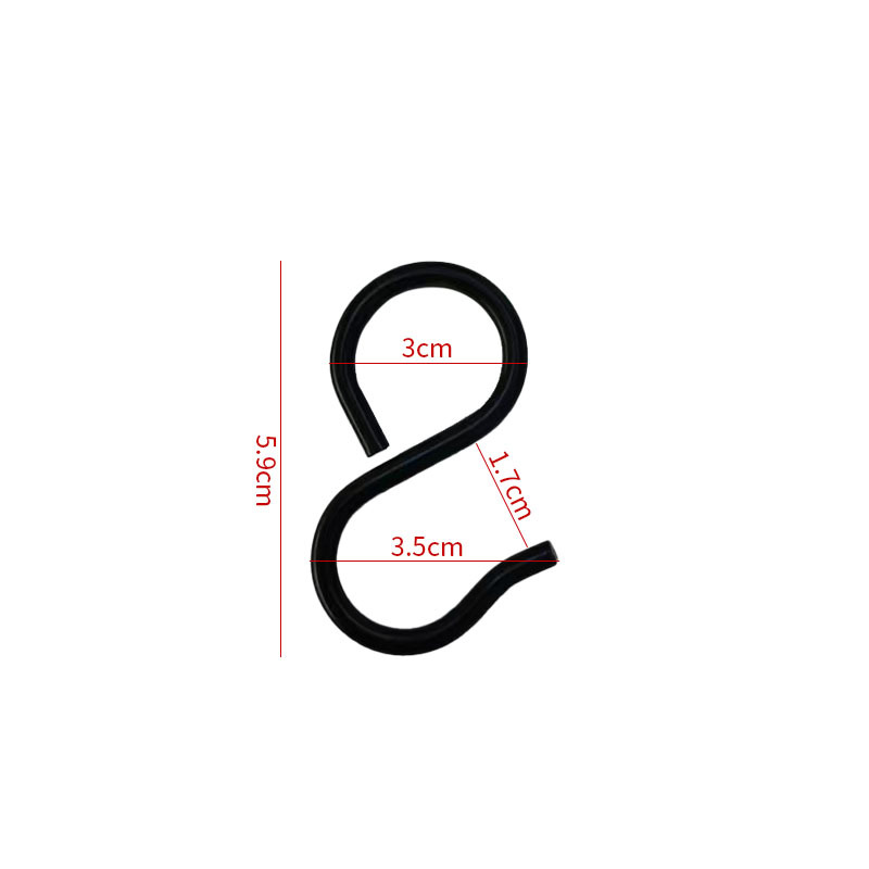 Multi-Purpose Black S Hook Anti-Falling Hook Metal Hook S Hook Kitchen Bathroom Storage S Hook