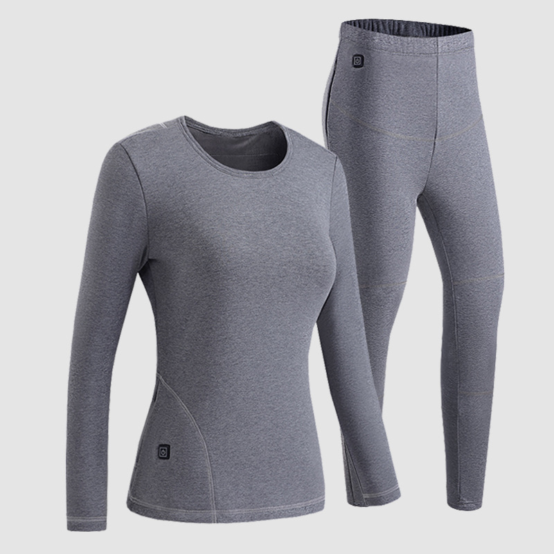 Picture of Cotton fleece-lined USB Men's Thermal Underwear suit Winter 11 Zone Cold-proof Couple Smart Charging Heating Underwear