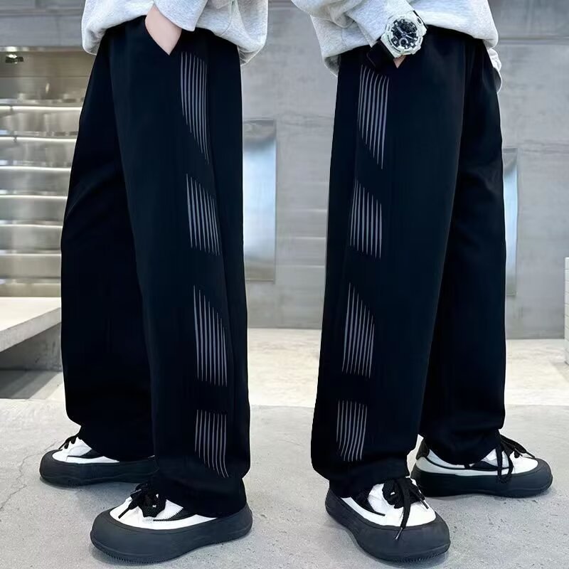 Boys' Long Pants Spring 2024 New Spring and Autumn Casual Pants Sports Pants Straight Pants Western Style Boys Middle and Big Children