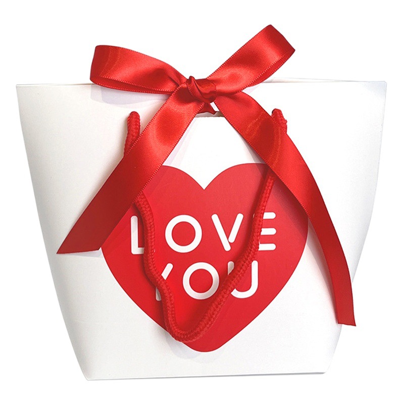 Festive Candy handbag in stock simple ins solid color shopping bag red Valentine's Day gift portable packaging bag