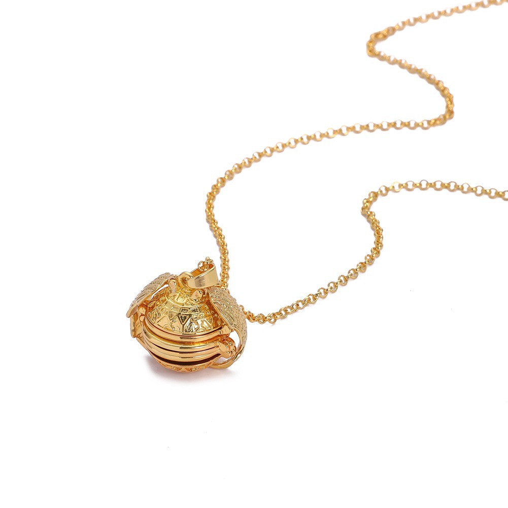 Picture of Cross-border multi-layer phase box photo can be opened pendant jewelry creative hollow wings folding necklace wholesale