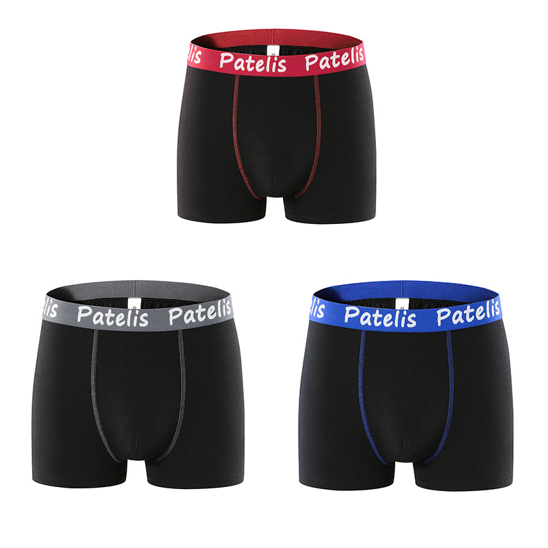 Men's Underwear, Fashionable Sports Cotton Underwear, Mid-Waist Men's Boxer Shorts, Breathable and Comfortable 45-140kg
