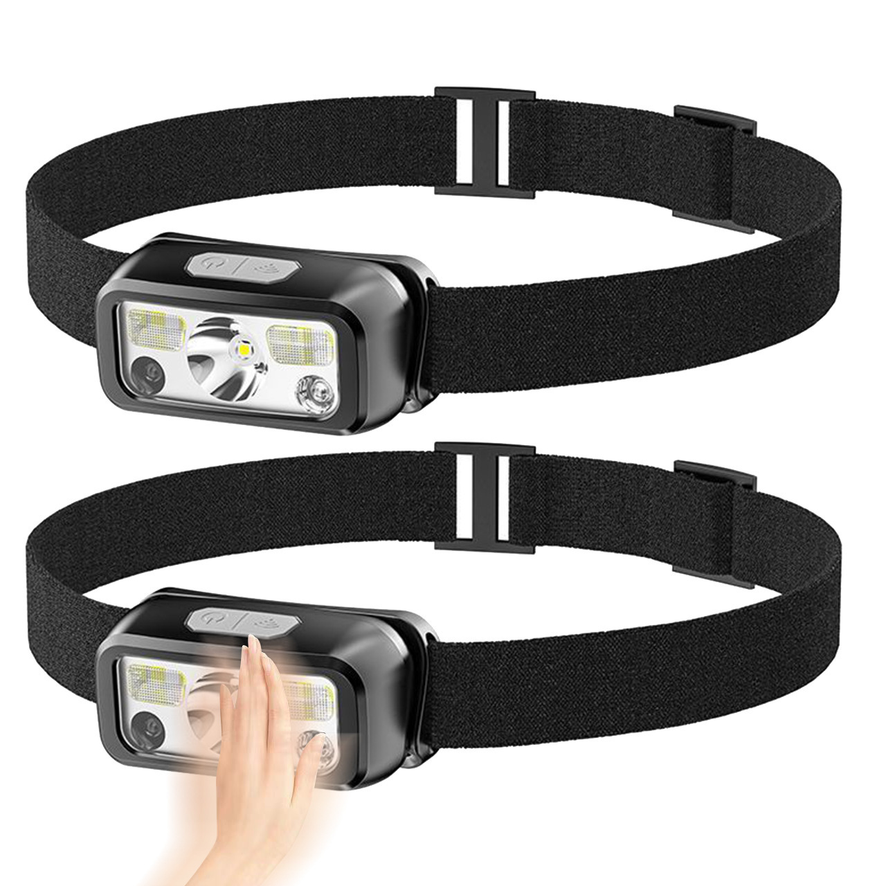 New LED Headlight Waving Induction Headlight USB Charging Head-mounted Night Running Fishing Mini Headlight Wholesale