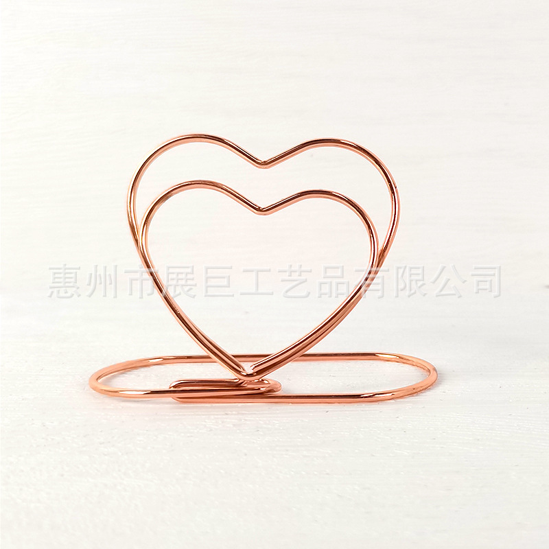 Picture of Spot double love note clip triangle business card clip desktop message clip heart-shaped photo clip hotel seat clip